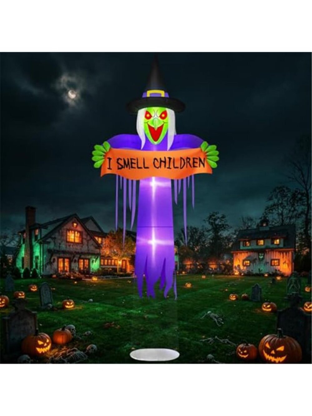 Danxilu 12FT Halloween Blow Up Inflatable Red Eyes Witch Outdoor Decoration